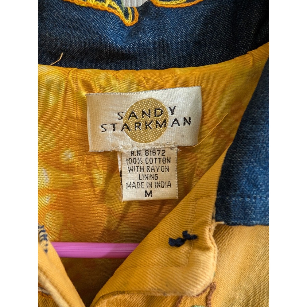 Sandy Starkman Denim Jacket Women's Embroidered Art‎ Wear Folkloric - Size M - Picture 5 of 6